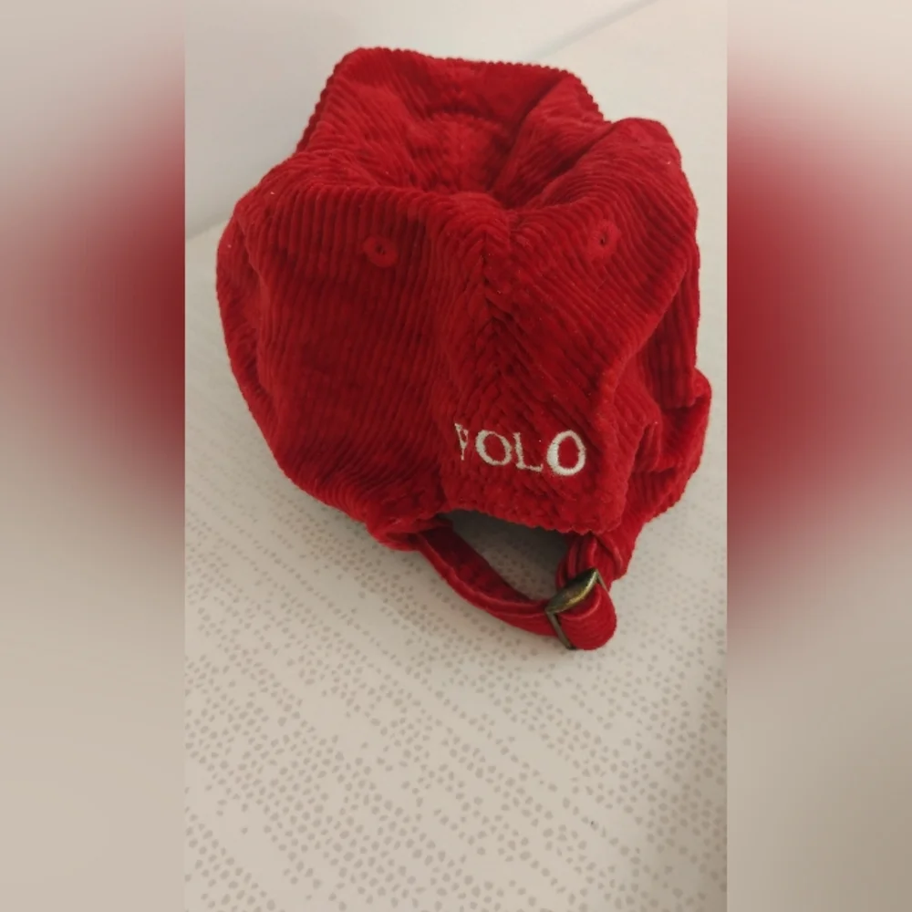 Polo By Ralph Lauren Kids Teddy Bear Christmas Tree Corduroy Hat Cap 8-20 - Picture 4 of 7
